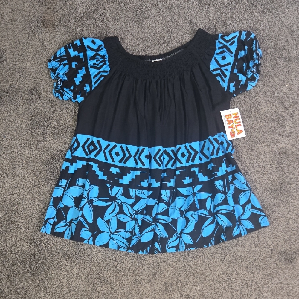 Hula Hawaii Women's Black and Blue Blouse
